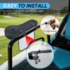 Nilight Golf Cart Armrest Black Diamond 2PCS Flip Stand Fits 1 inch Square No Drilling with Storage Bag Detachable Cup Holder Iron Bracket PU Leather Wooden Base for EZGO Club Car Yamaha Rear Seat