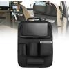 Nilight Car Seatback Organizer 1PCS with Foldable Tray Tablet Holder PU Leather Multifunctional Storage Bag Kick Mat Tissue Box Removable Bucket Waterproof Universal for Car Van SUV MPV Pickup Truck