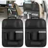 Nilight Car Seatback Organizer 2PCS with Foldable Tray Tablet Holder PU Leather Multifunctional Storage Bag Kick Mat Tissue Box Removable Bucket Waterproof Universal for Car Van SUV MPV Pickup Truck