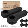 Nilight Golf Cart Armrest Black Diamond 2PCS Flip Stand Fits 1 inch Square No Drilling with Detachable Cup Holder Iron Bracket PU Leather Wooden Baseboard for EZGO Club Car Yamaha Rear Seat