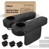 Nilight Golf Cart Armrest Black Diamond 2PCS Flip Stand Fits 1 inch Square No Drilling with Storage Bag Detachable Cup Holder Iron Bracket PU Leather Wooden Base for EZGO Club Car Yamaha Rear Seat