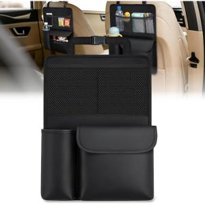 Nilight Car Seat Back Organizer 1PCS Hanging PU Leather with Multi Pockets Foldable Trunk Storage Bag Scratch Resistant Waterproof Universal for Car Van SUV MPV Pickup Truck