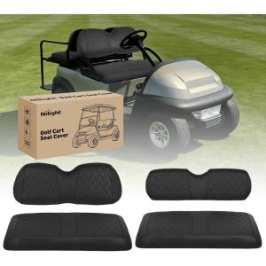 Nilight Golf Cart Seat Covers Kit Front and Rear Waterproof Sun Scratch Resistant Leather Diamond Stitching No Staple All-Season Protection for Club Car Precedent 2004-2019