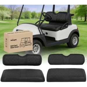 Nilight Golf Cart Seat Covers Kit Front and Rear Waterproof Sun Scratch Resistant Leather Diamond Stitching No Staple All-Season Protection for EZGO TXT 1994-2013/RXV