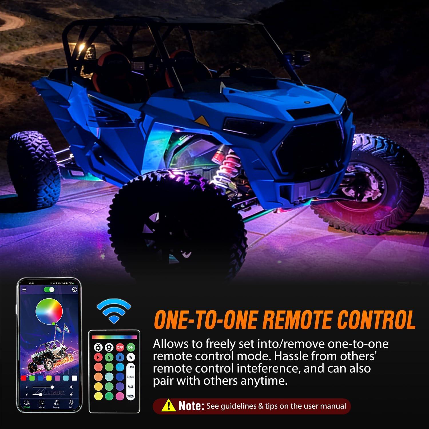 image:imageNilight RGB LED Rock Lights Kit 8 PCS Underglow Multicolor Neon Light Pod with Magnetic Base Bluetooth App Control Flashing Music Mode IP68 Wheel Well Light for Truck ATV UTV RZR SUVRGB 3LED