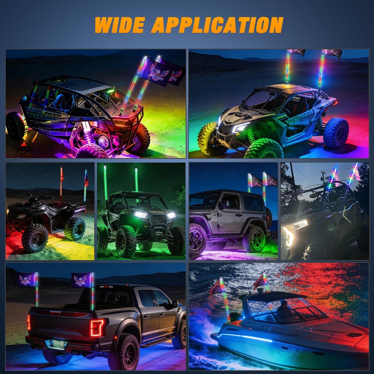 image:imageNilight RGB LED Rock Lights Kit 8 PCS Underglow Multicolor Neon Light Pod with Magnetic Base Bluetooth App Control Flashing Music Mode IP68 Wheel Well Light for Truck ATV UTV RZR SUVRGBWhipRock