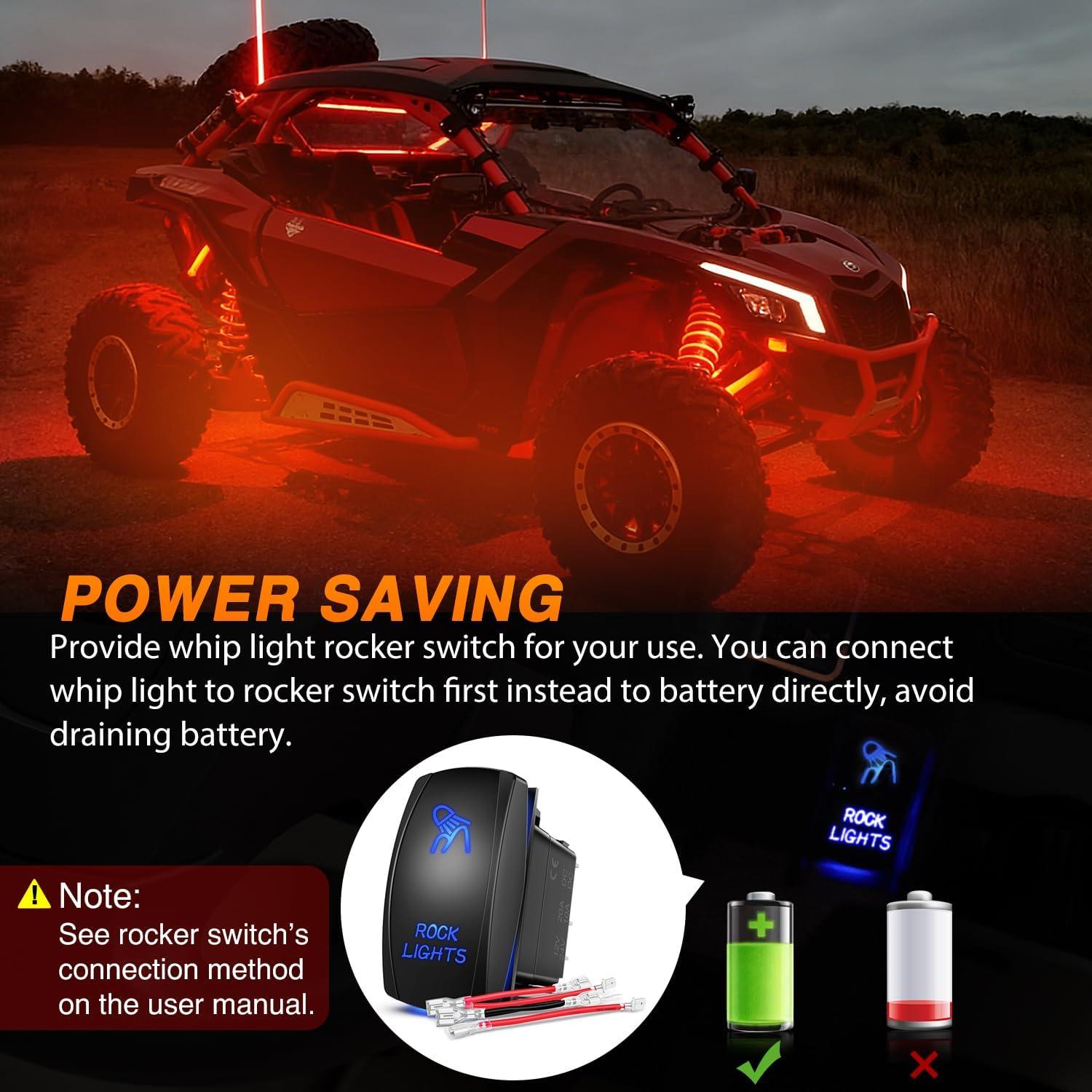 image:imageNilight RGB LED Rock Lights Kit 8 PCS Underglow Multicolor Neon Light Pod with Magnetic Base Bluetooth App Control Flashing Music Mode IP68 Wheel Well Light for Truck ATV UTV RZR SUVRGB 3LED