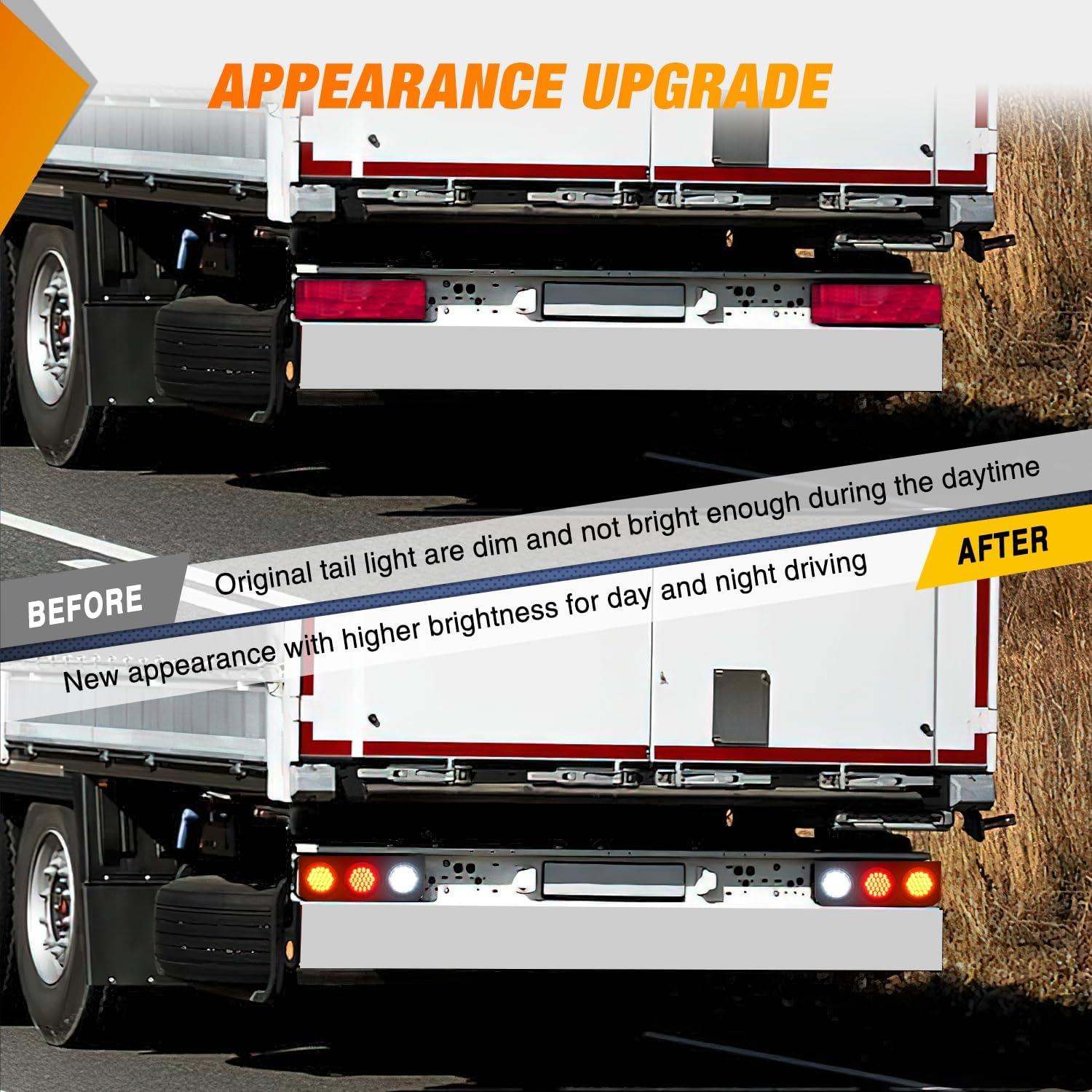 image:imageNilight Triple Tail Light 72LED 2PCS Stop Brake Turn Signals Reverse Back Up Running Lights with Iron Bracket Base IP67 Waterproof Fits Truck Trailer Camper Van RV Caravan