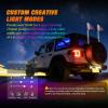 Nilight RGB LED Rock Lights Kit 8 PCS Underglow Multicolor Neon Light Pod with Magnetic Base Bluetooth App Control Flashing Music Mode IP68 Wheel Well Light for Truck ATV UTV RZR SUV(RGB-Whip+Rock)