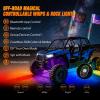 Nilight RGB LED Rock Lights Kit 8 PCS Underglow Multicolor Neon Light Pod with Magnetic Base Bluetooth App Control Flashing Music Mode IP68 Wheel Well Light for Truck ATV UTV RZR SUV(RGB-Whip+Rock)
