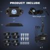 Nilight RGB LED Rock Lights Kit 8 PCS Underglow Multicolor Neon Light Pod with Magnetic Base Bluetooth App Control Flashing Music Mode IP68 Wheel Well Light for Truck ATV UTV RZR SUV(RGB 3LED w/Magnetic base)