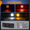 Nilight Triple Tail Light 72LED 2PCS Stop Brake Turn Signals Reverse Back Up Running Lights with Iron Bracket Base IP67 Waterproof Fits Truck Trailer Camper Van RV Caravan