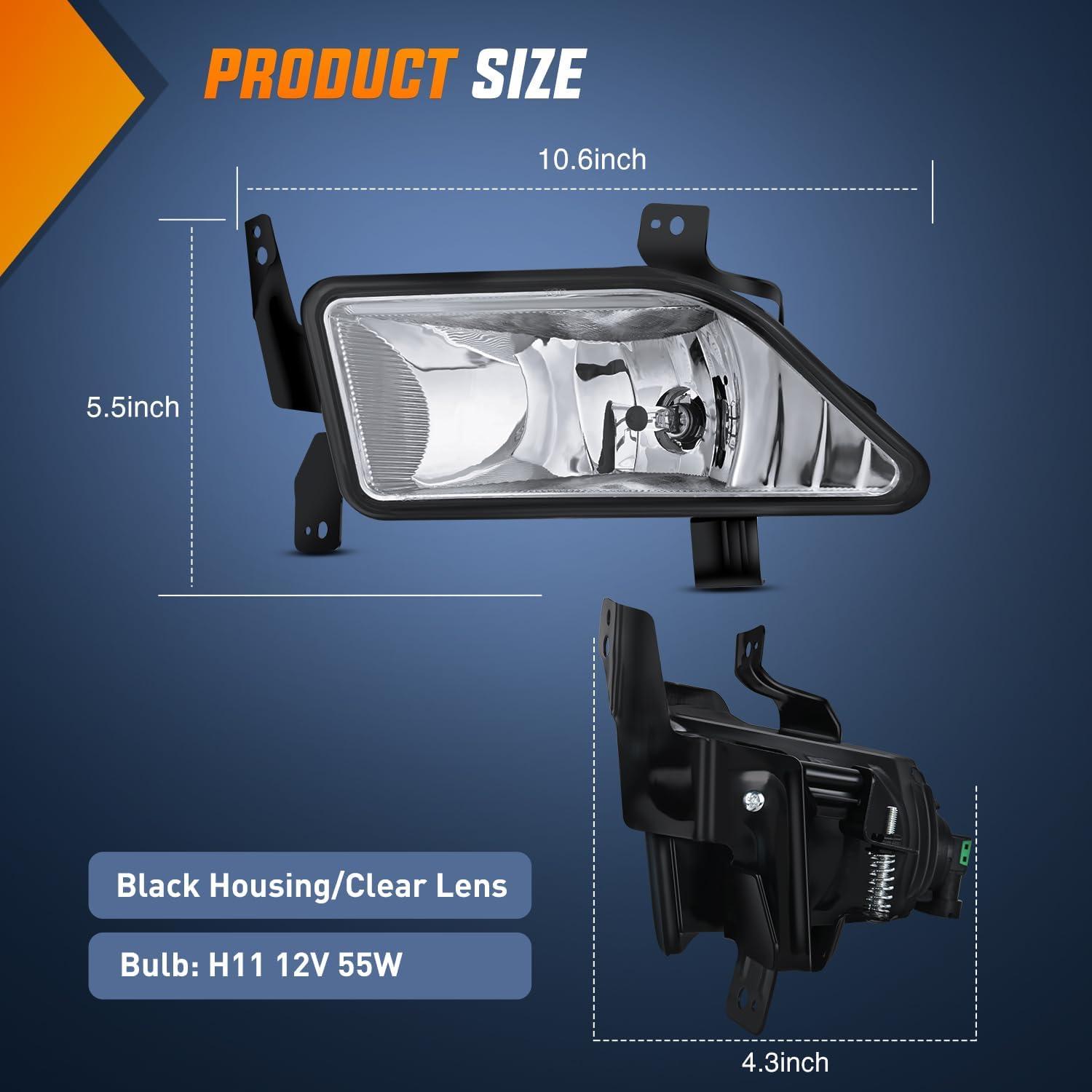 image:imageNilight Fog Lights Assembly Compatible with 2002 2003 2004 Acura RSX Left Driver and Right Passenger Side Amber Lens wH11 12V 55W Bulbs20062008 Honda Pilot