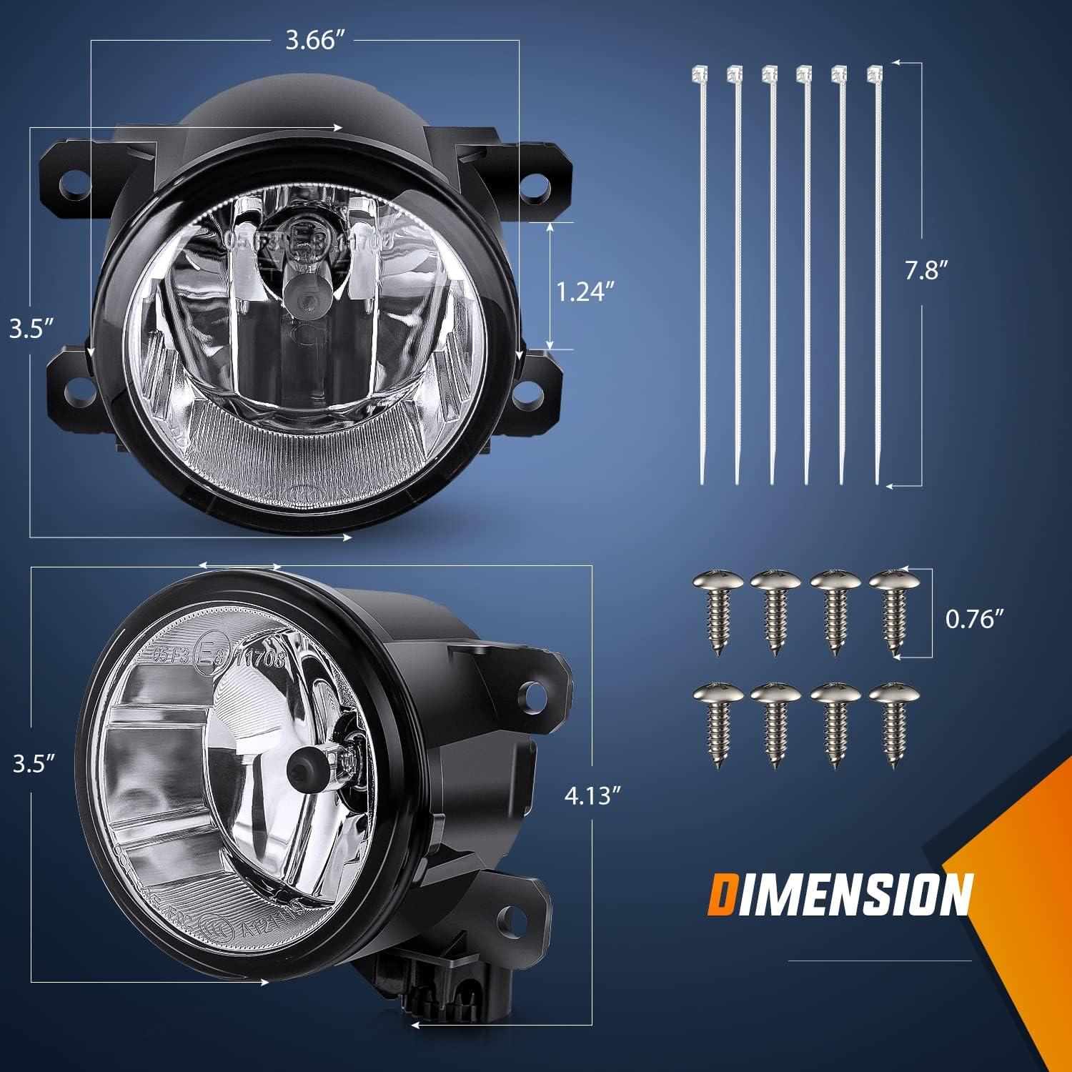 image:imageNilight Fog Lights Assembly Compatible with 2002 2003 2004 Acura RSX Left Driver and Right Passenger Side Amber Lens wH11 12V 55W Bulbs20132018 HondaAcura
