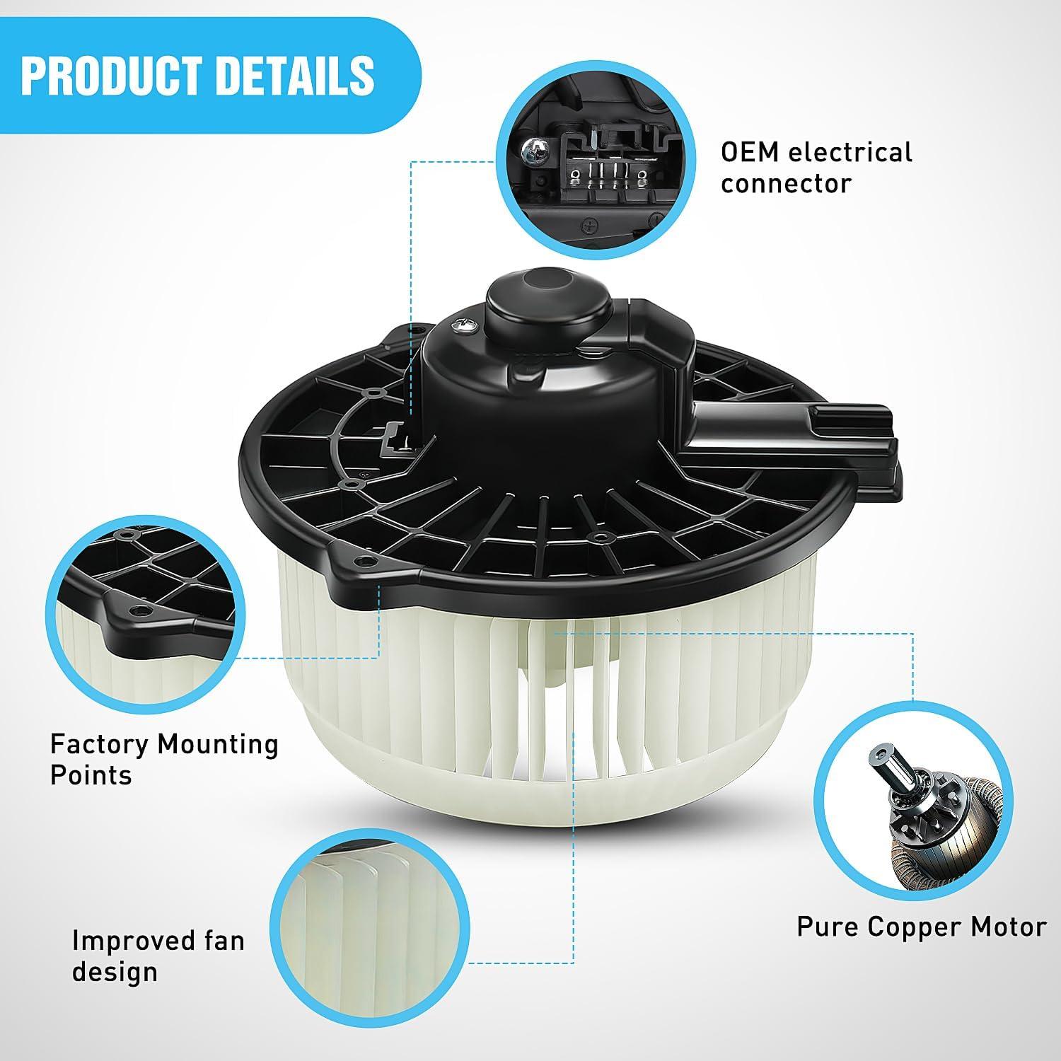 image:imageNilight HVAC Heater Blower Motor Fan Fit for Honda FIT 2009 2010 2011 2012 2013 2014 AC Heated Fan Blower Motor Replaces 700247 61550209 79310TF0G01 79310TF0G01Honda Civic 20012005