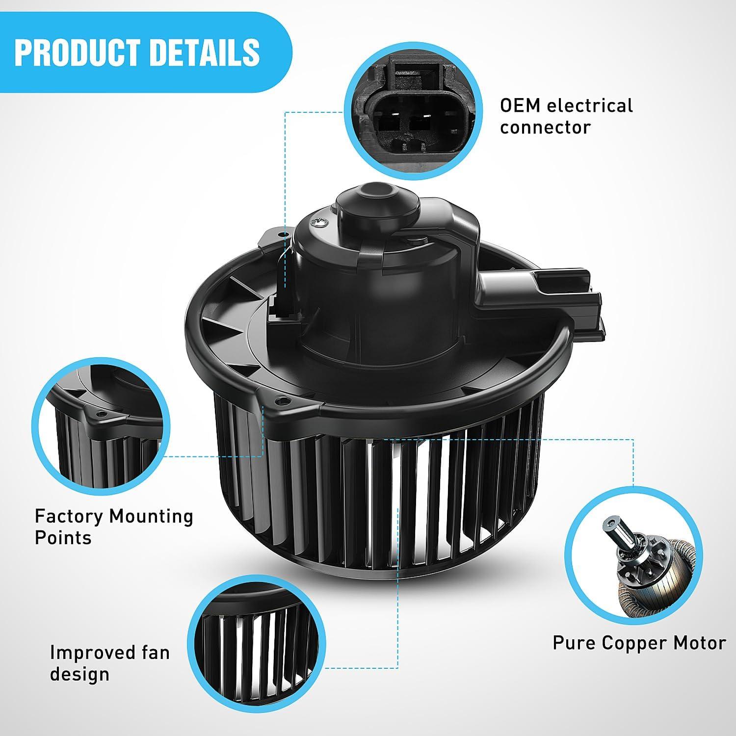image:imageNilight HVAC Heater Blower Motor Fan Fit for Honda FIT 2009 2010 2011 2012 2013 2014 AC Heated Fan Blower Motor Replaces 700247 61550209 79310TF0G01 79310TF0G01Black