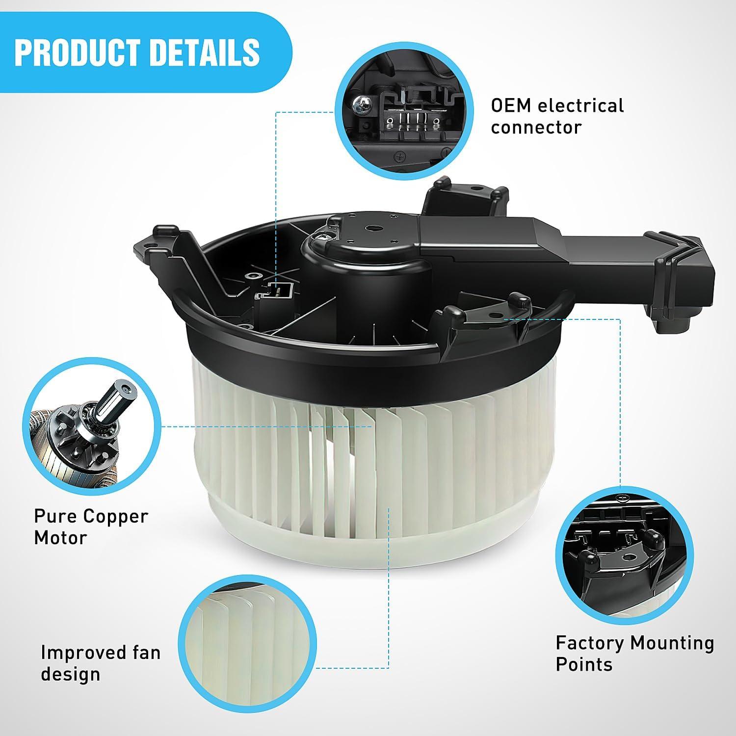 image:imageNilight HVAC Heater Blower Motor Fan Fit for Honda FIT 2009 2010 2011 2012 2013 2014 AC Heated Fan Blower Motor Replaces 700247 61550209 79310TF0G01 79310TF0G01Honda Civic 20132015