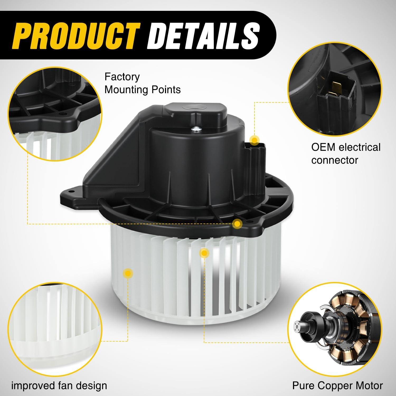 image:imageNilight HVAC Heater Blower Motor Fan Fit for Honda FIT 2009 2010 2011 2012 2013 2014 AC Heated Fan Blower Motor Replaces 700247 61550209 79310TF0G01 79310TF0G01Ram 1500 20022008