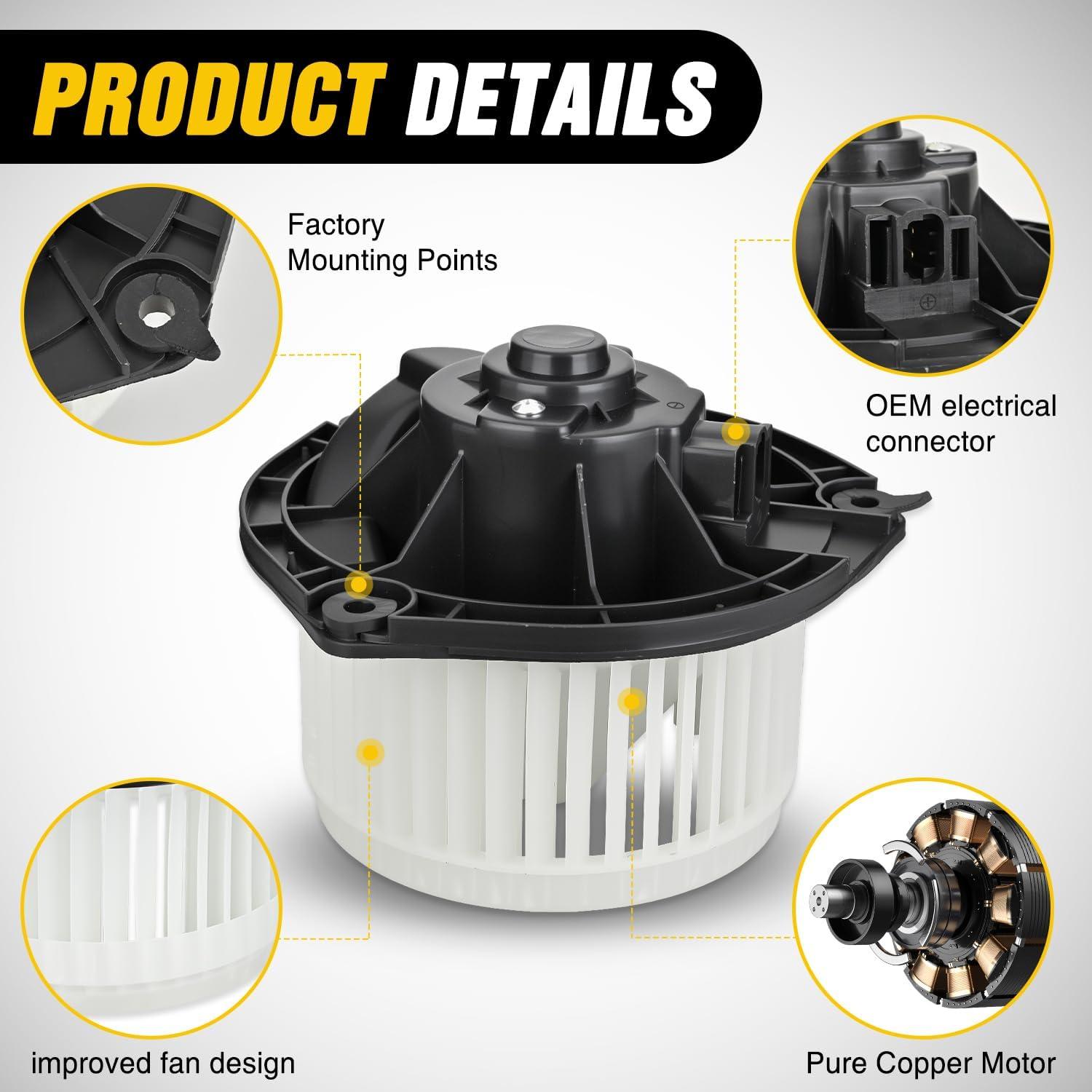 image:imageNilight HVAC Heater Blower Motor Fan Fit for Honda FIT 2009 2010 2011 2012 2013 2014 AC Heated Fan Blower Motor Replaces 700247 61550209 79310TF0G01 79310TF0G01Chevy Impala 20042013