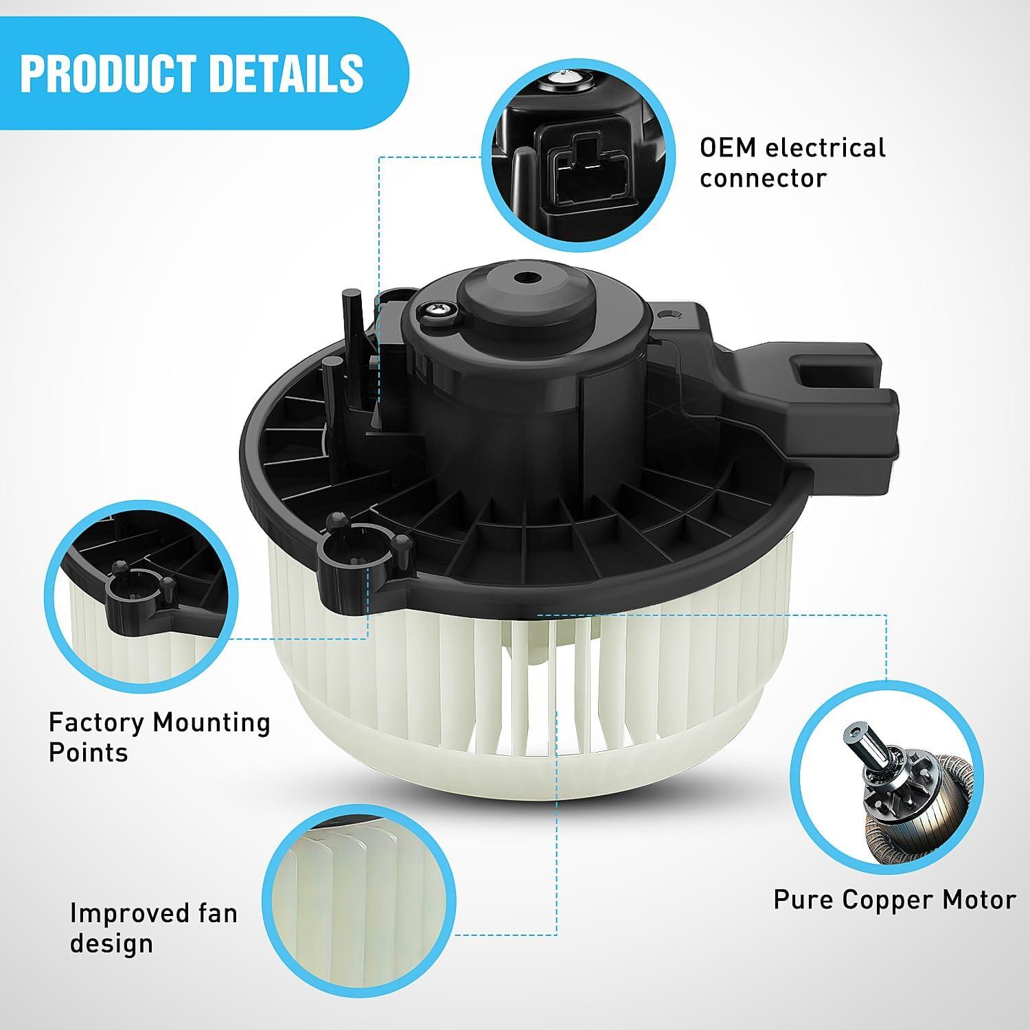 image:imageNilight HVAC Heater Blower Motor Fan Fit for Honda FIT 2009 2010 2011 2012 2013 2014 AC Heated Fan Blower Motor Replaces 700247 61550209 79310TF0G01 79310TF0G01Honda FIT 20092014