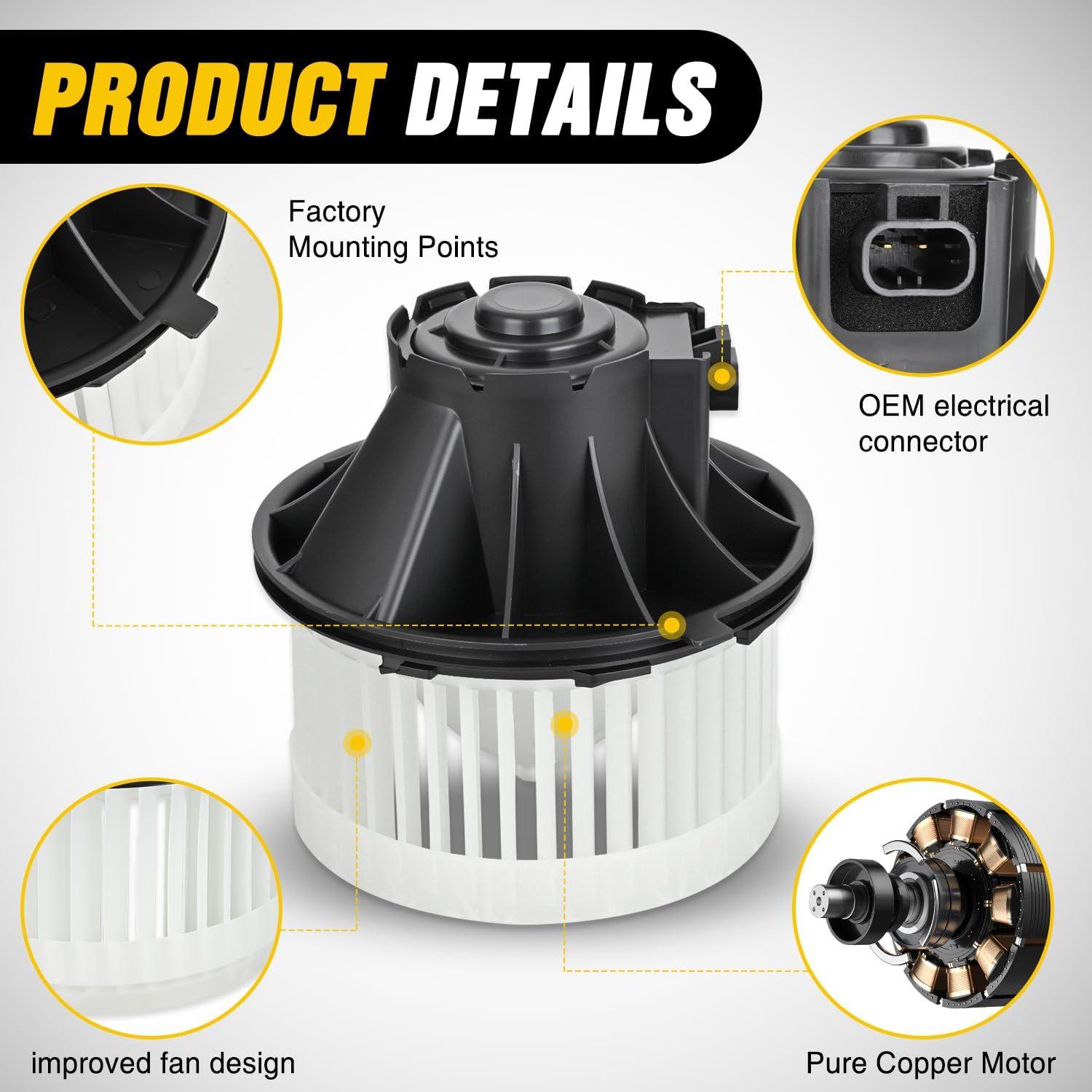 image:imageNilight HVAC Heater Blower Motor Fan Fit for Honda FIT 2009 2010 2011 2012 2013 2014 AC Heated Fan Blower Motor Replaces 700247 61550209 79310TF0G01 79310TF0G01Silverado 1500 19992003