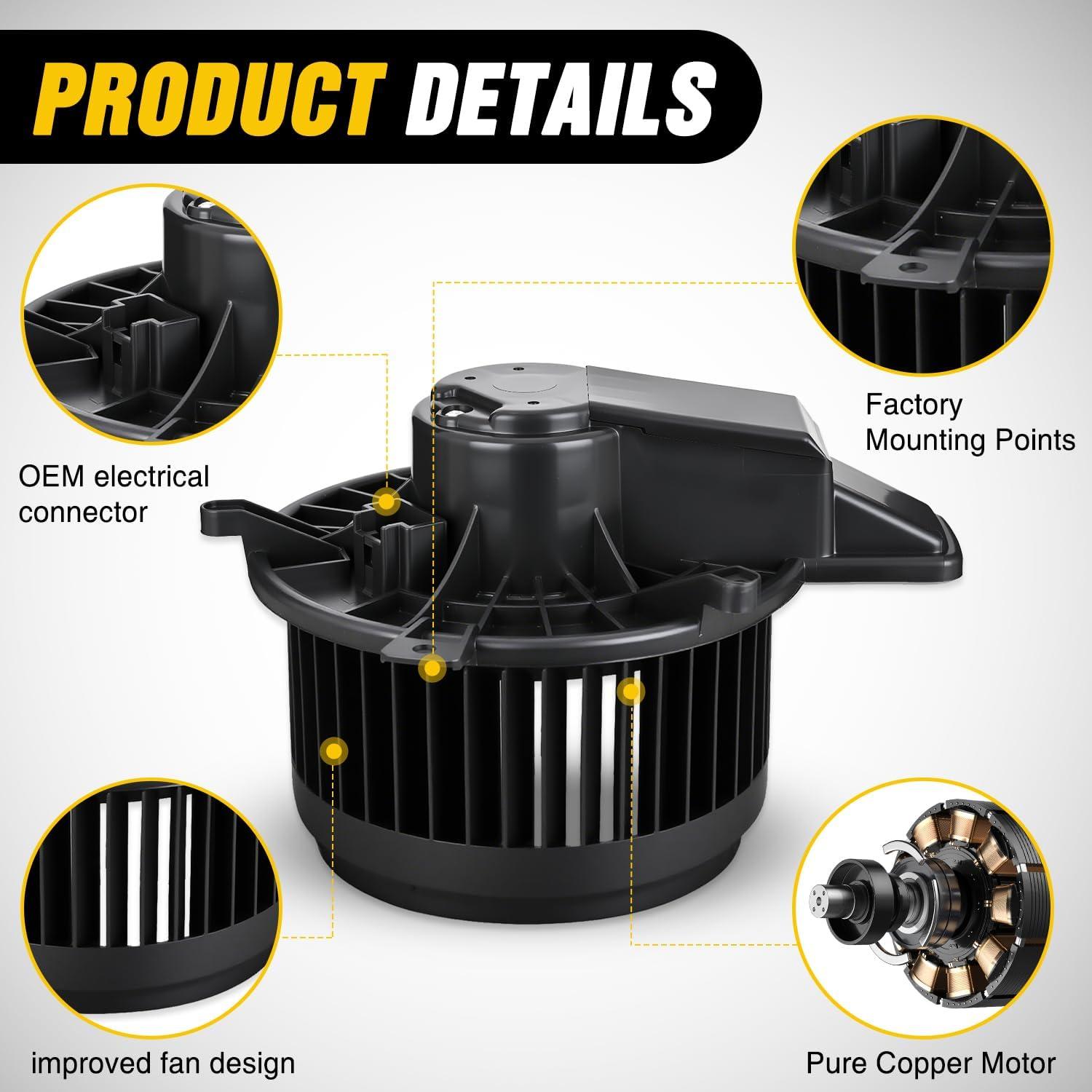image:imageNilight HVAC Heater Blower Motor Fan Fit for Honda FIT 2009 2010 2011 2012 2013 2014 AC Heated Fan Blower Motor Replaces 700247 61550209 79310TF0G01 79310TF0G01Grand Cherokee 20112021