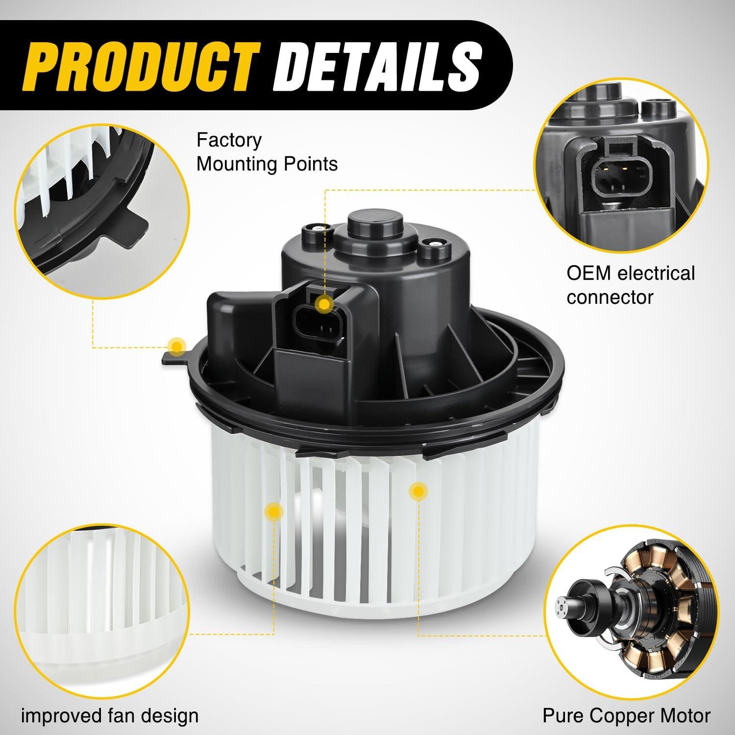 image:imageNilight HVAC Heater Blower Motor Fan Fit for Honda FIT 2009 2010 2011 2012 2013 2014 AC Heated Fan Blower Motor Replaces 700247 61550209 79310TF0G01 79310TF0G01Chevy Tahoe 20072014