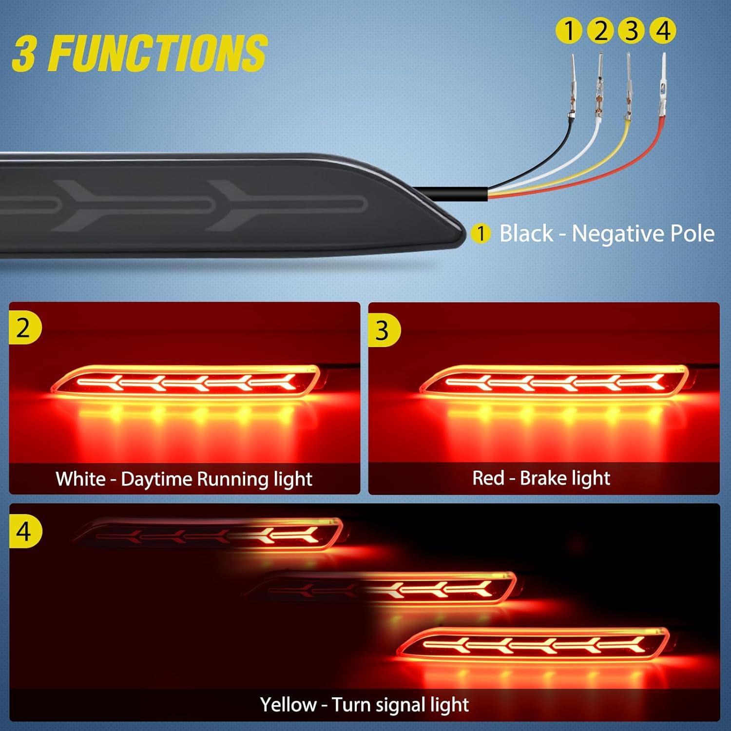image:imageNilight Rear Bumper Tail Light Compatible with 2023 2024 Honda CRV Red Lens LED Reflector Rear Bumper Lamps Brake Turn Signal Sequential Flashing Driving Taillights ReplacementSmoke