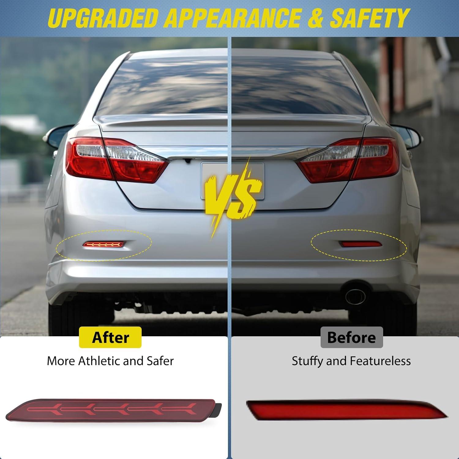 image:imageNilight Rear Bumper Tail Light Compatible with 2023 2024 Honda CRV Red Lens LED Reflector Rear Bumper Lamps Brake Turn Signal Sequential Flashing Driving Taillights ReplacementRed