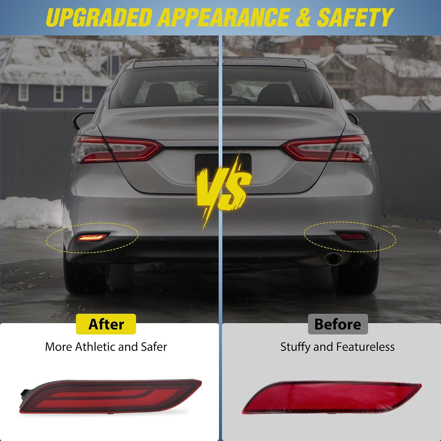 image:imageNilight Rear Bumper Tail Light Compatible with 2023 2024 Honda CRV Red Lens LED Reflector Rear Bumper Lamps Brake Turn Signal Sequential Flashing Driving Taillights ReplacementRed
