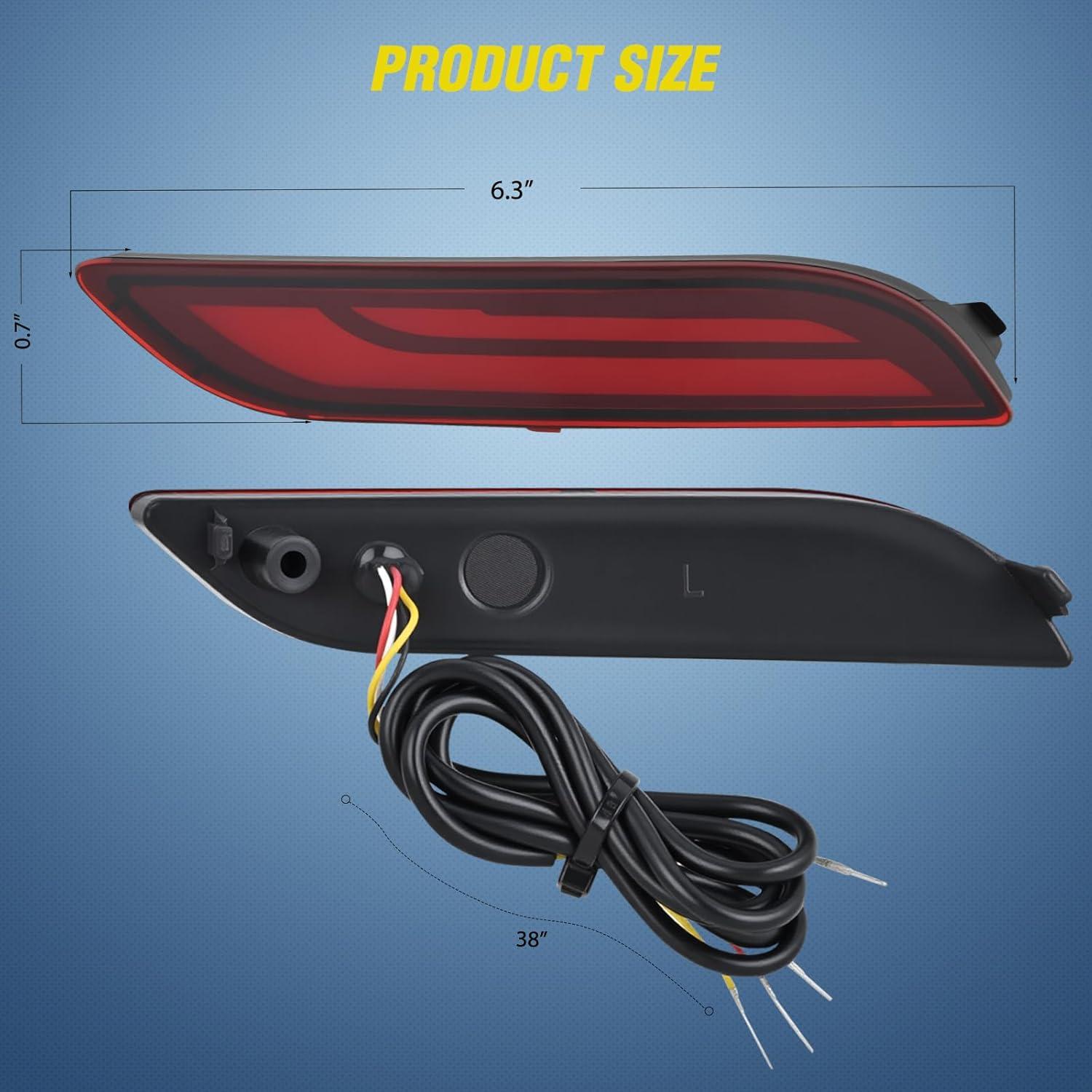 image:imageNilight Rear Bumper Tail Light Compatible with 2023 2024 Honda CRV Red Lens LED Reflector Rear Bumper Lamps Brake Turn Signal Sequential Flashing Driving Taillights ReplacementRed