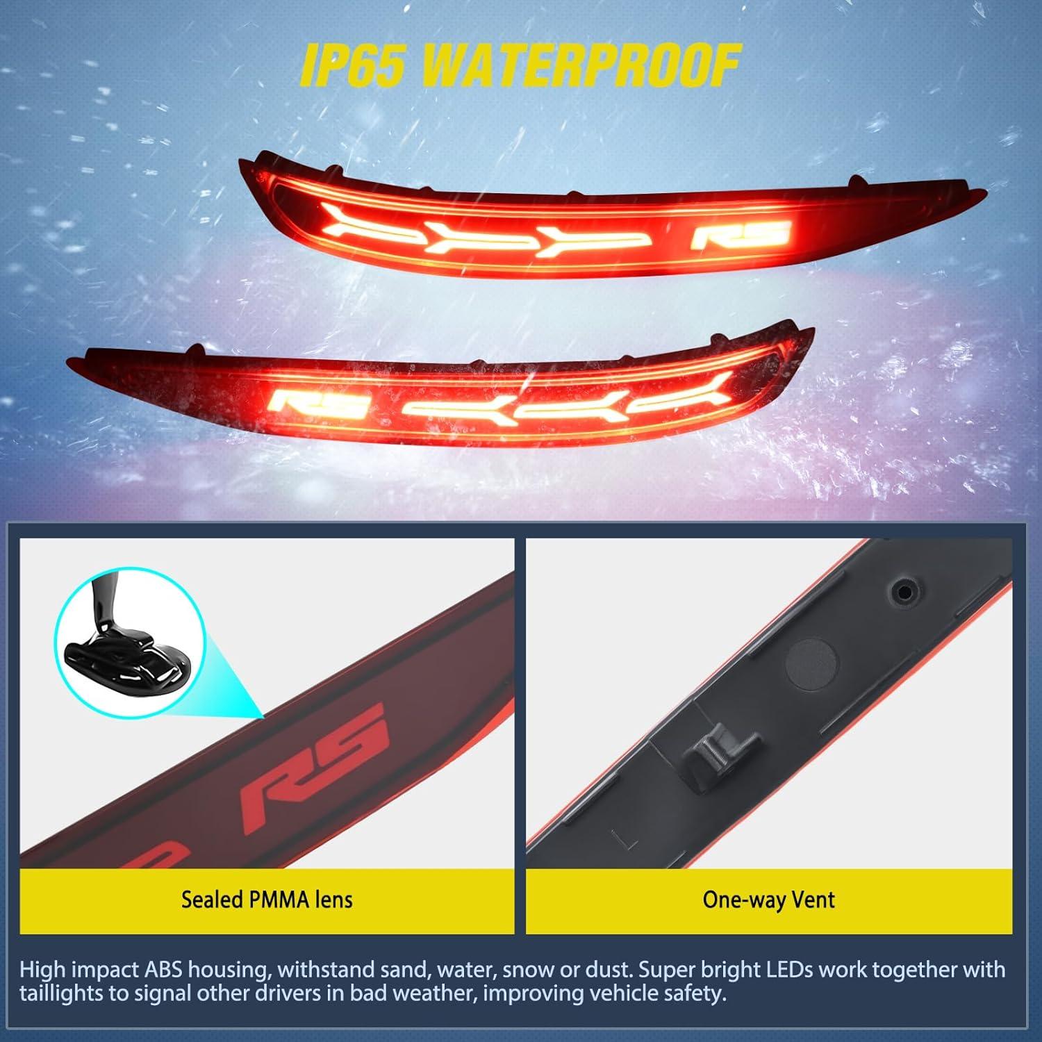 image:imageNilight Rear Bumper Tail Light Compatible with 2023 2024 Honda CRV Red Lens LED Reflector Rear Bumper Lamps Brake Turn Signal Sequential Flashing Driving Taillights ReplacementRed