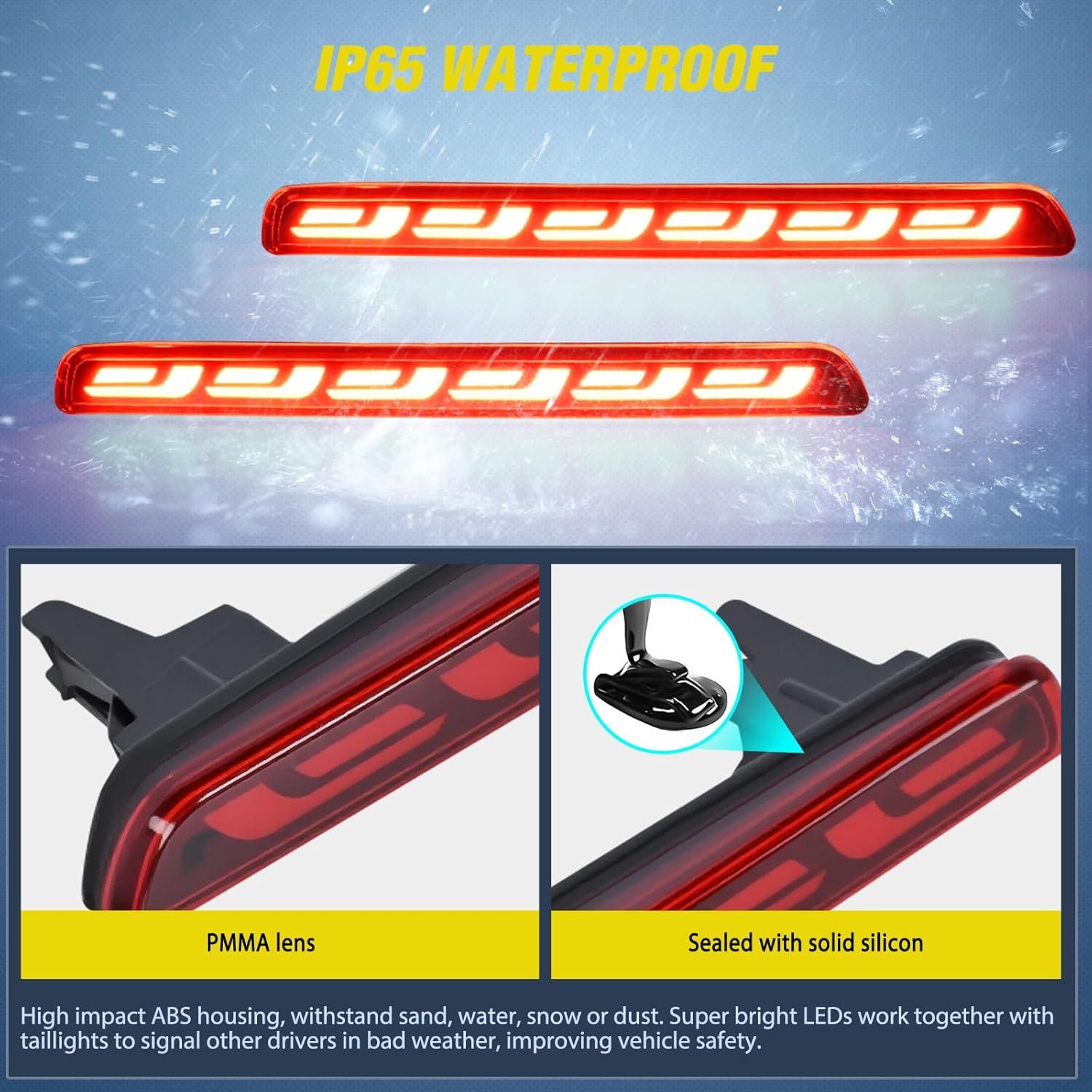 image:imageNilight Rear Bumper Tail Light Compatible with 2023 2024 Honda CRV Red Lens LED Reflector Rear Bumper Lamps Brake Turn Signal Sequential Flashing Driving Taillights ReplacementRed