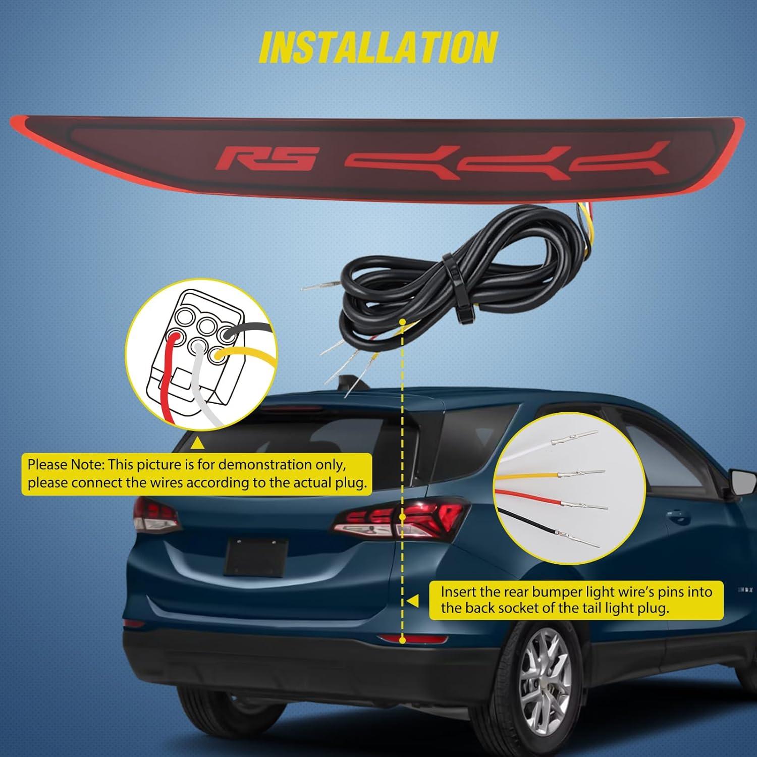 image:imageNilight Rear Bumper Tail Light Compatible with 2023 2024 Honda CRV Red Lens LED Reflector Rear Bumper Lamps Brake Turn Signal Sequential Flashing Driving Taillights ReplacementRed
