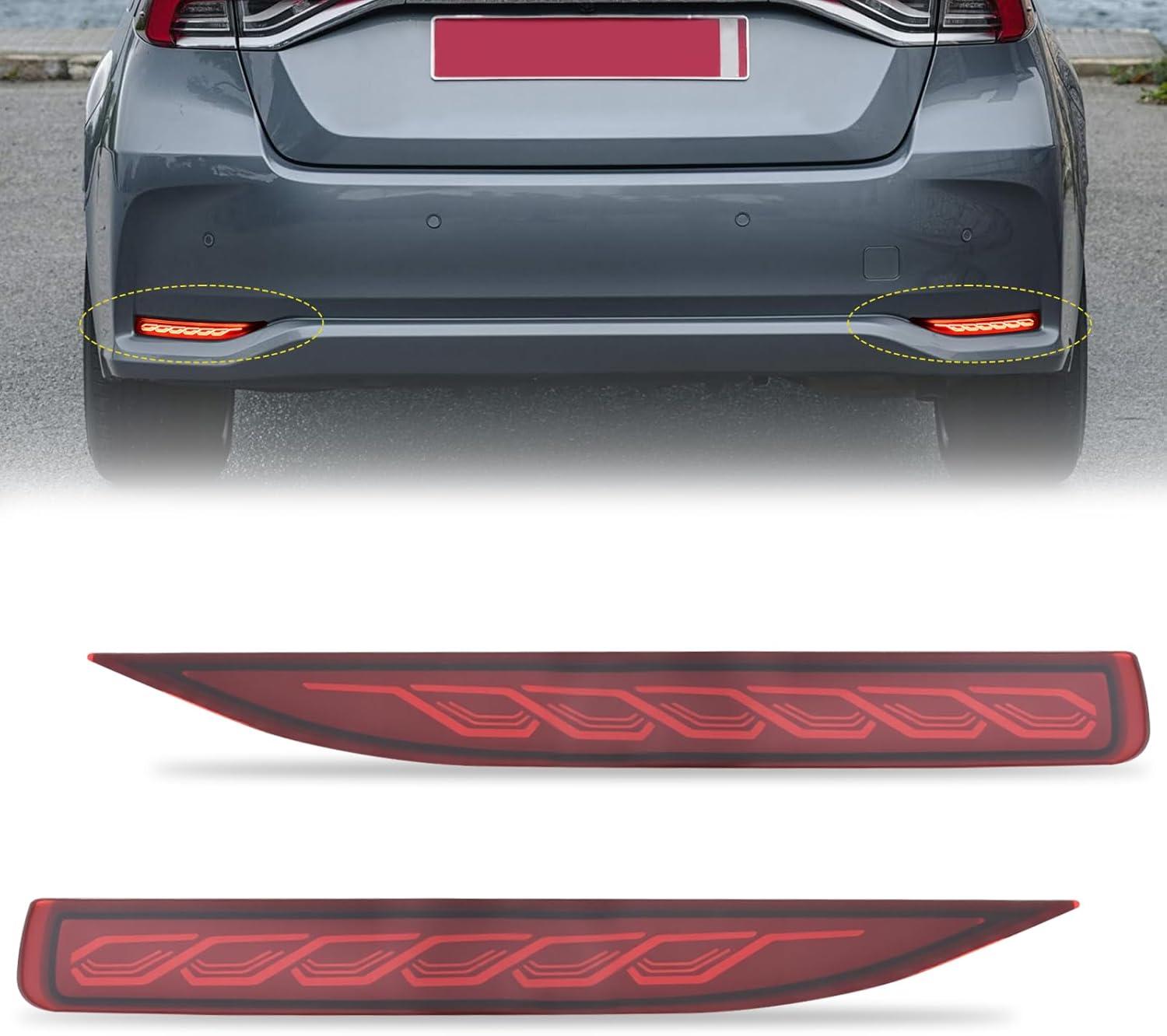 image:imageNilight Rear Bumper Tail Light Compatible with 2023 2024 Honda CRV Red Lens LED Reflector Rear Bumper Lamps Brake Turn Signal Sequential Flashing Driving Taillights ReplacementRed