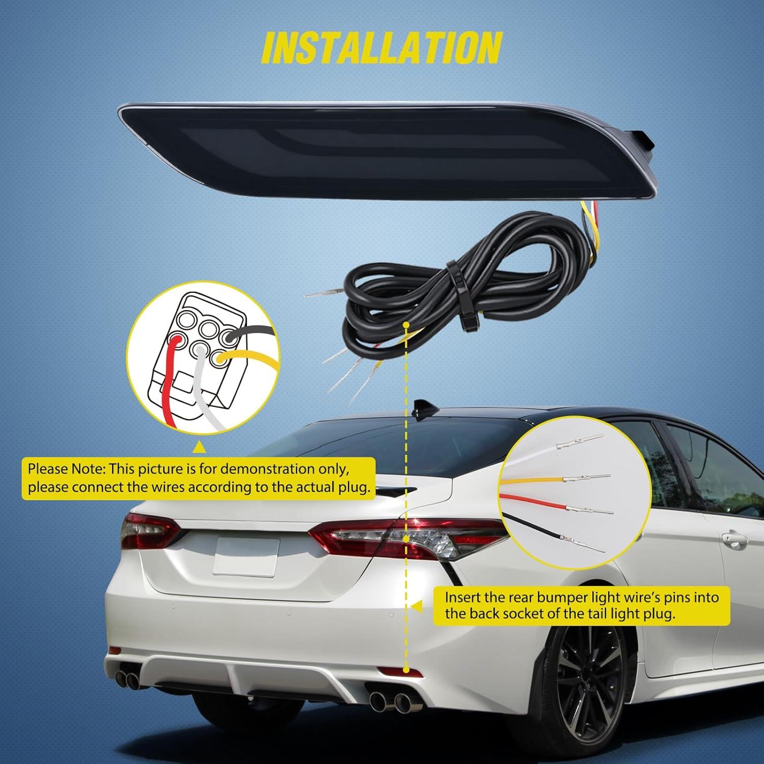 image:imageNilight Rear Bumper Tail Light Compatible with 2023 2024 Honda CRV Red Lens LED Reflector Rear Bumper Lamps Brake Turn Signal Sequential Flashing Driving Taillights ReplacementSmoke