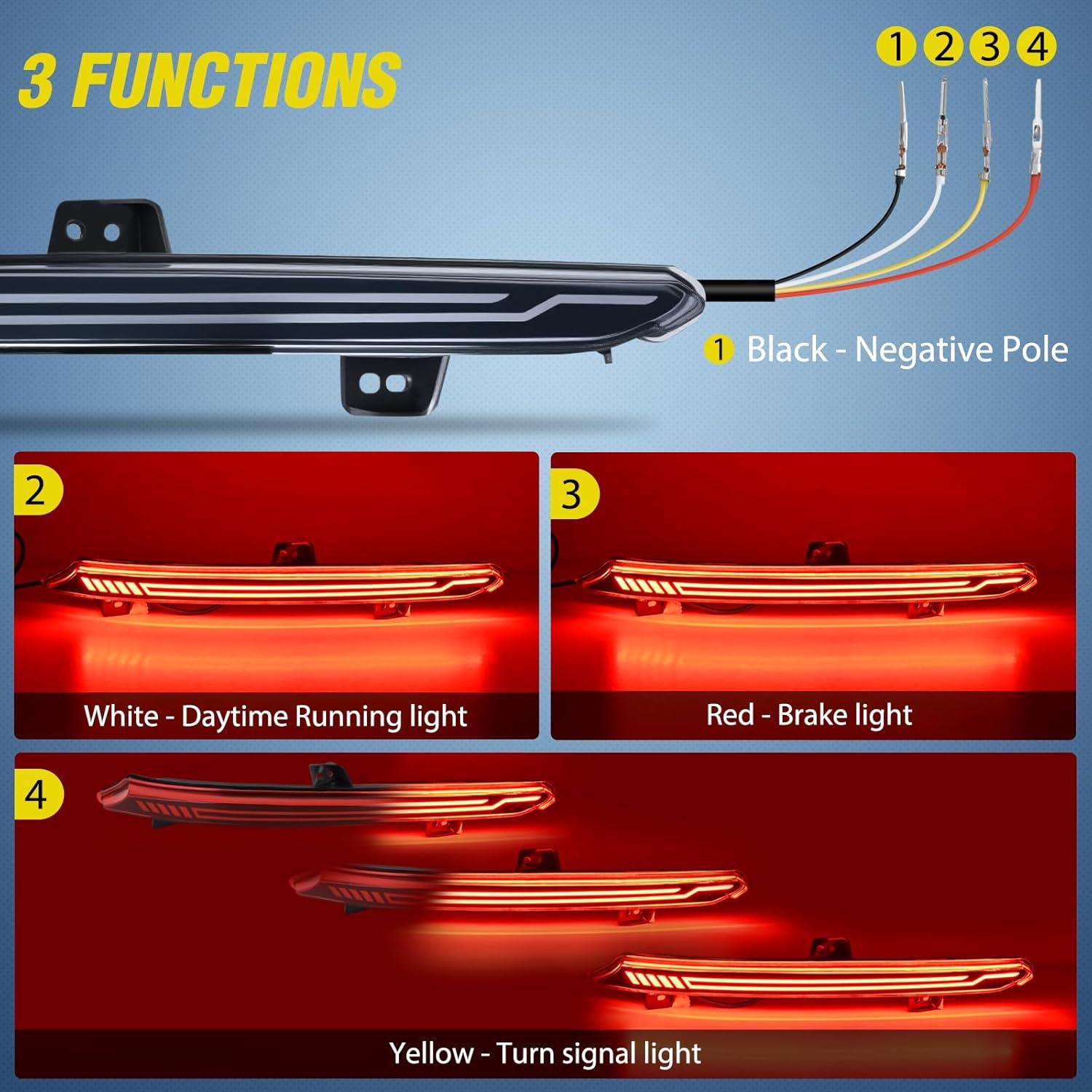 image:imageNilight Rear Bumper Tail Light Compatible with 2023 2024 Honda CRV Red Lens LED Reflector Rear Bumper Lamps Brake Turn Signal Sequential Flashing Driving Taillights ReplacementSmoke