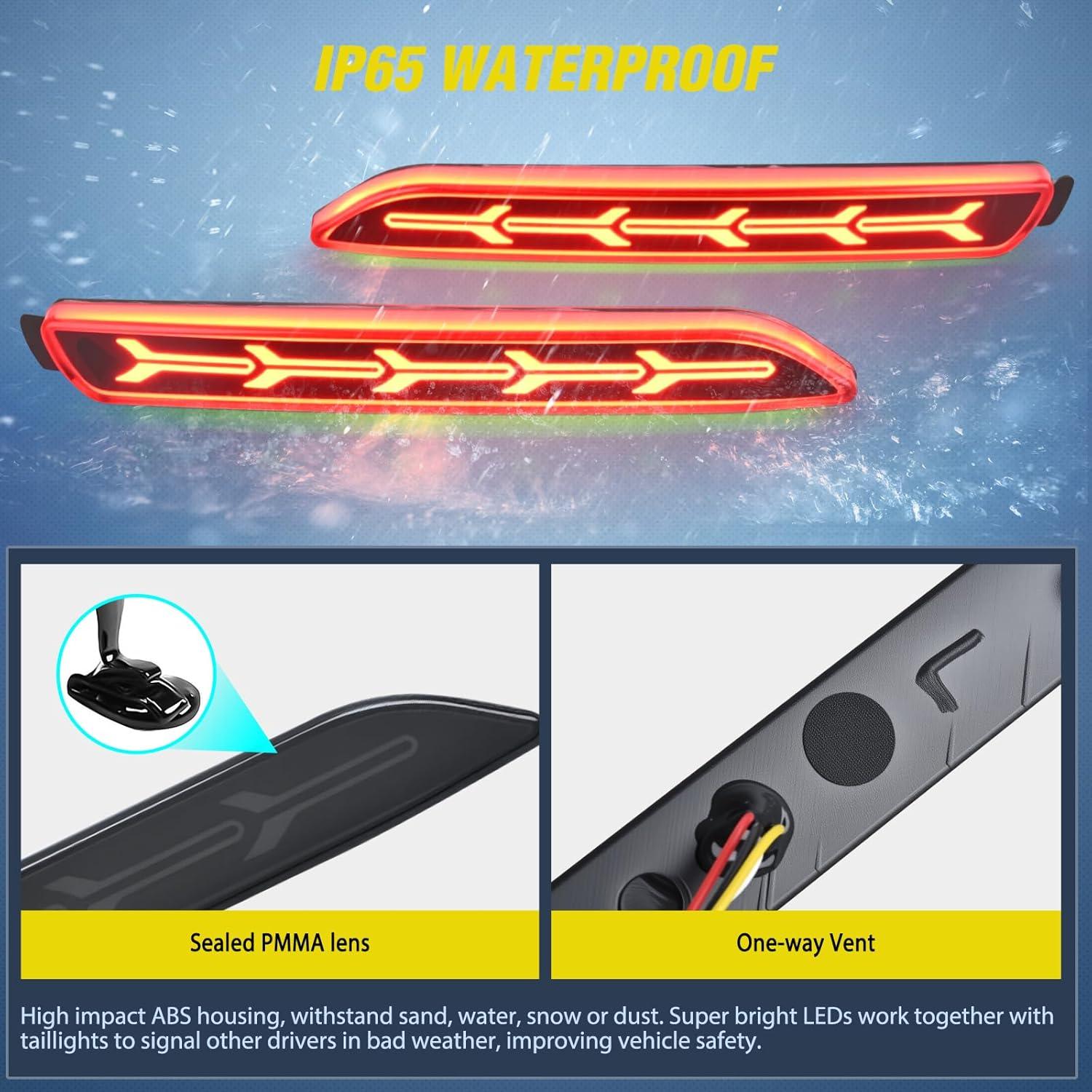 image:imageNilight Rear Bumper Tail Light Compatible with 2023 2024 Honda CRV Red Lens LED Reflector Rear Bumper Lamps Brake Turn Signal Sequential Flashing Driving Taillights ReplacementSmoke