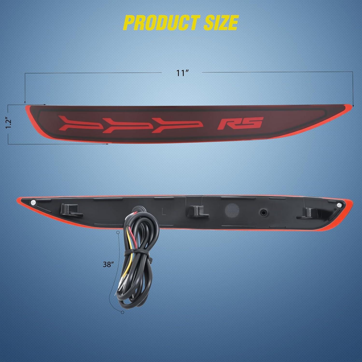 image:imageNilight Rear Bumper Tail Light Compatible with 2023 2024 Honda CRV Red Lens LED Reflector Rear Bumper Lamps Brake Turn Signal Sequential Flashing Driving Taillights ReplacementRed