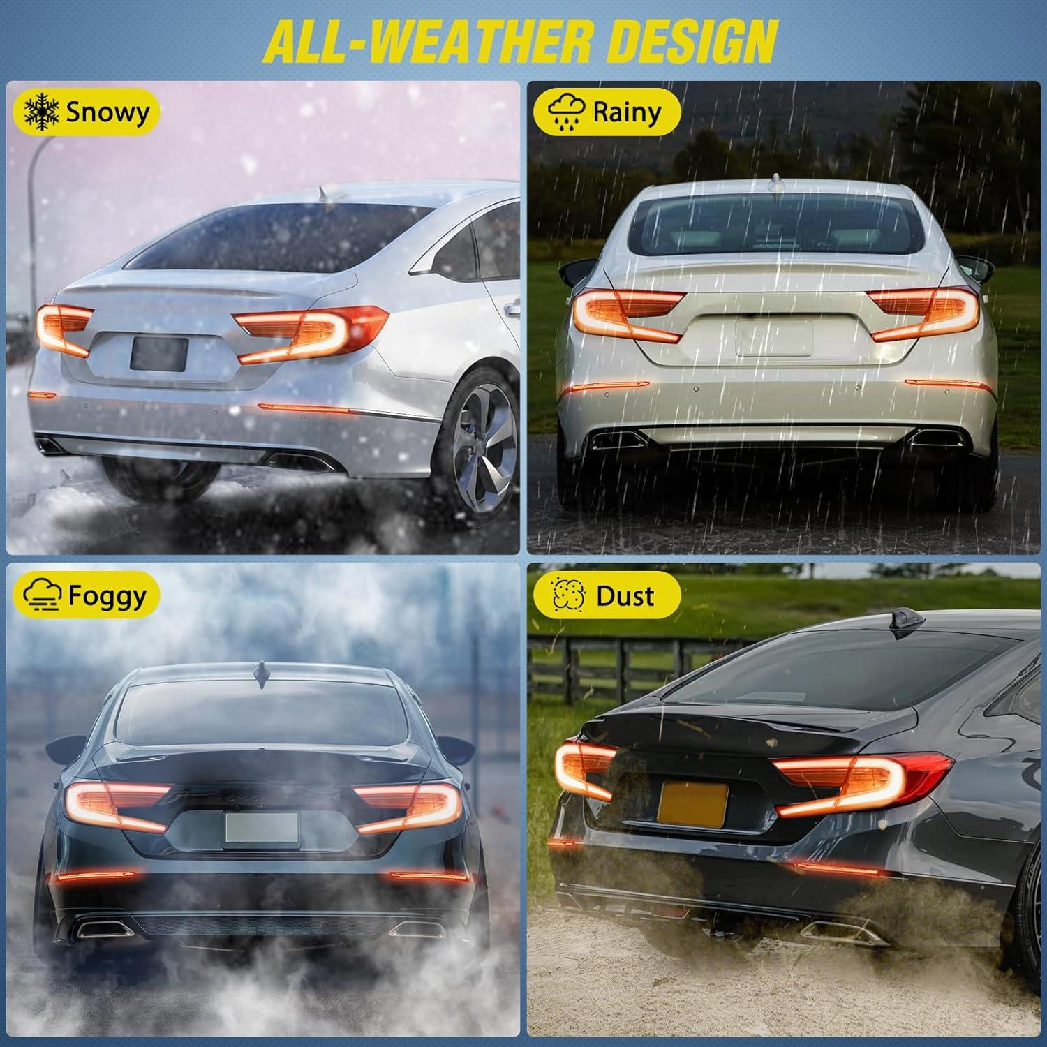image:imageNilight Rear Bumper Tail Light Compatible with 2023 2024 Honda CRV Red Lens LED Reflector Rear Bumper Lamps Brake Turn Signal Sequential Flashing Driving Taillights ReplacementSmoke
