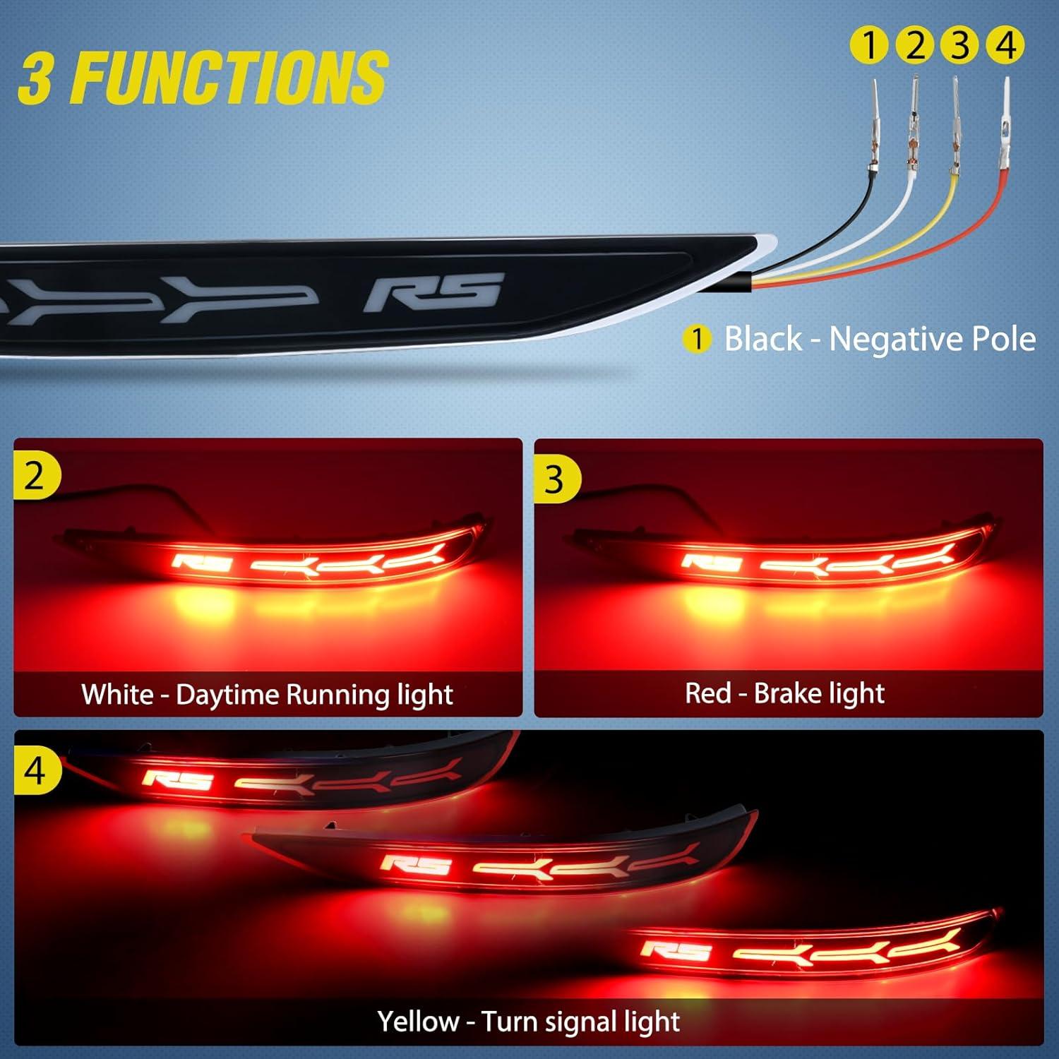 image:imageNilight Rear Bumper Tail Light Compatible with 2023 2024 Honda CRV Red Lens LED Reflector Rear Bumper Lamps Brake Turn Signal Sequential Flashing Driving Taillights ReplacementSmoke