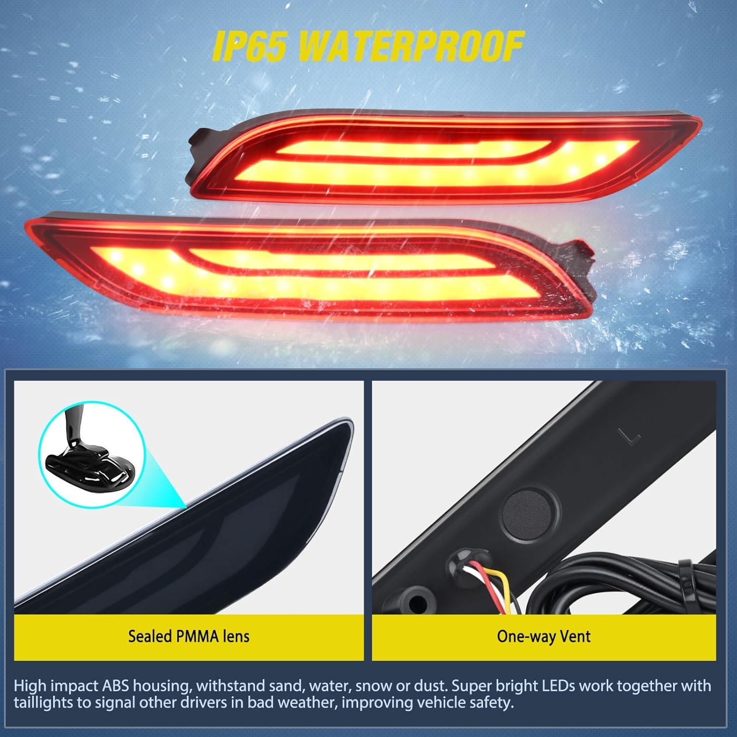 image:imageNilight Rear Bumper Tail Light Compatible with 2023 2024 Honda CRV Red Lens LED Reflector Rear Bumper Lamps Brake Turn Signal Sequential Flashing Driving Taillights ReplacementSmoke