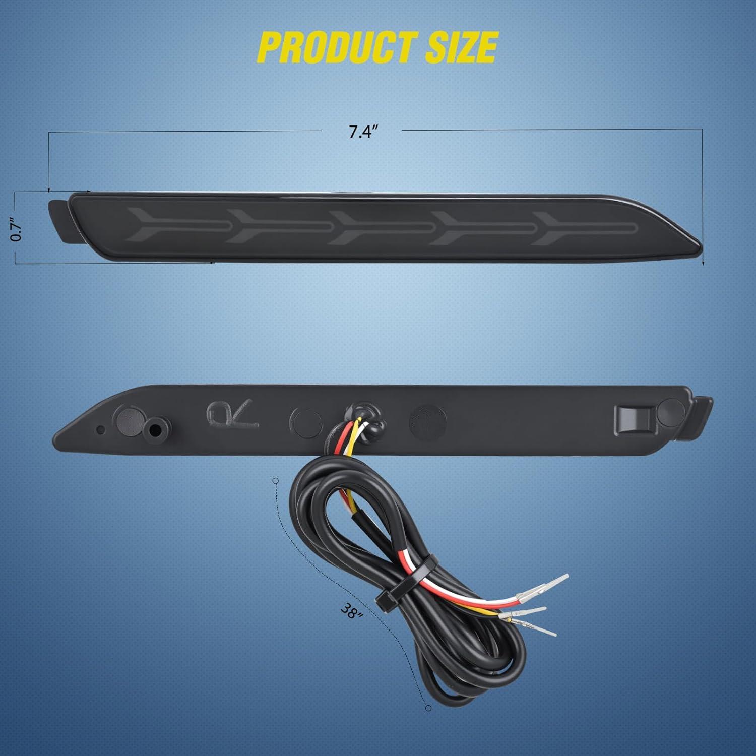 image:imageNilight Rear Bumper Tail Light Compatible with 2023 2024 Honda CRV Red Lens LED Reflector Rear Bumper Lamps Brake Turn Signal Sequential Flashing Driving Taillights ReplacementSmoke