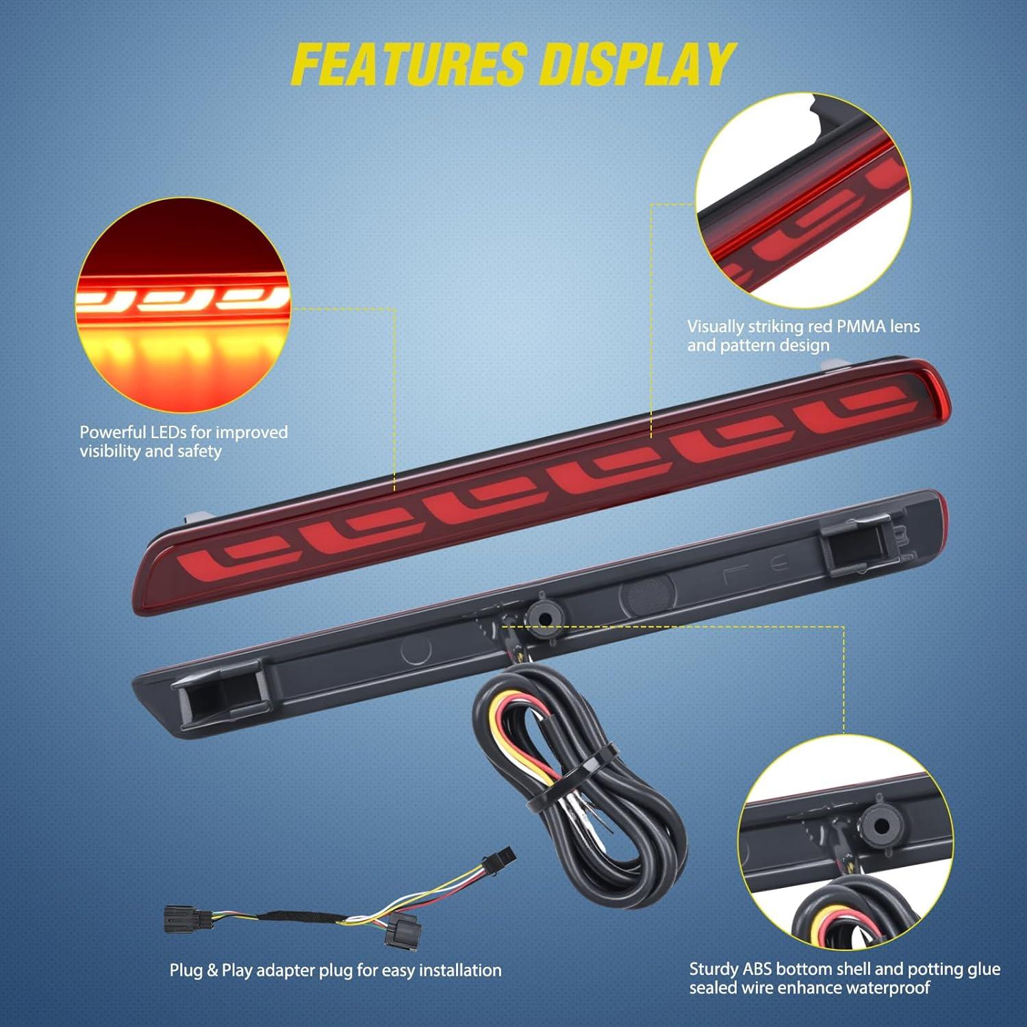 image:imageNilight Rear Bumper Tail Light Compatible with 2023 2024 Honda CRV Red Lens LED Reflector Rear Bumper Lamps Brake Turn Signal Sequential Flashing Driving Taillights ReplacementRed