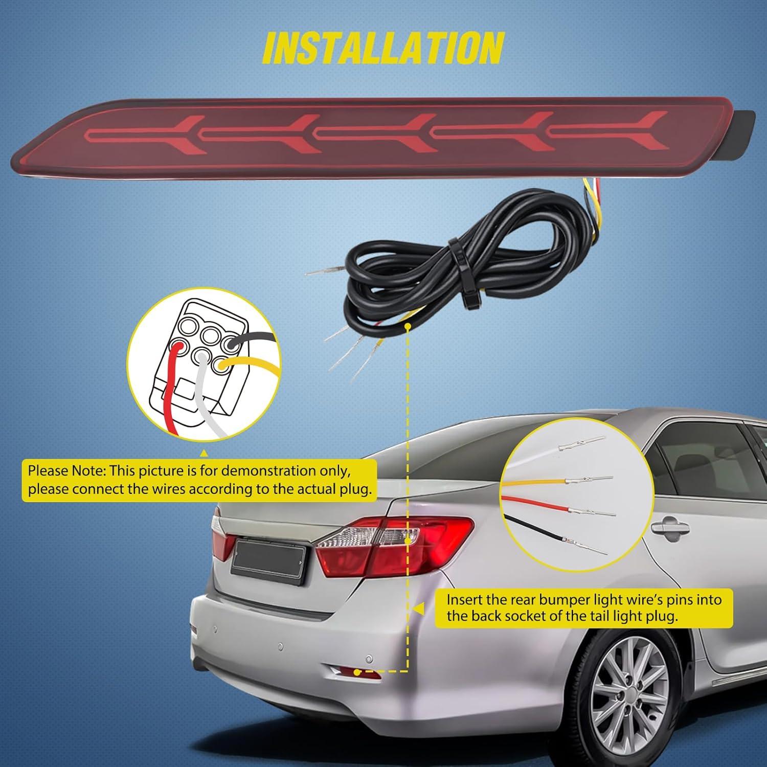 image:imageNilight Rear Bumper Tail Light Compatible with 2023 2024 Honda CRV Red Lens LED Reflector Rear Bumper Lamps Brake Turn Signal Sequential Flashing Driving Taillights ReplacementRed