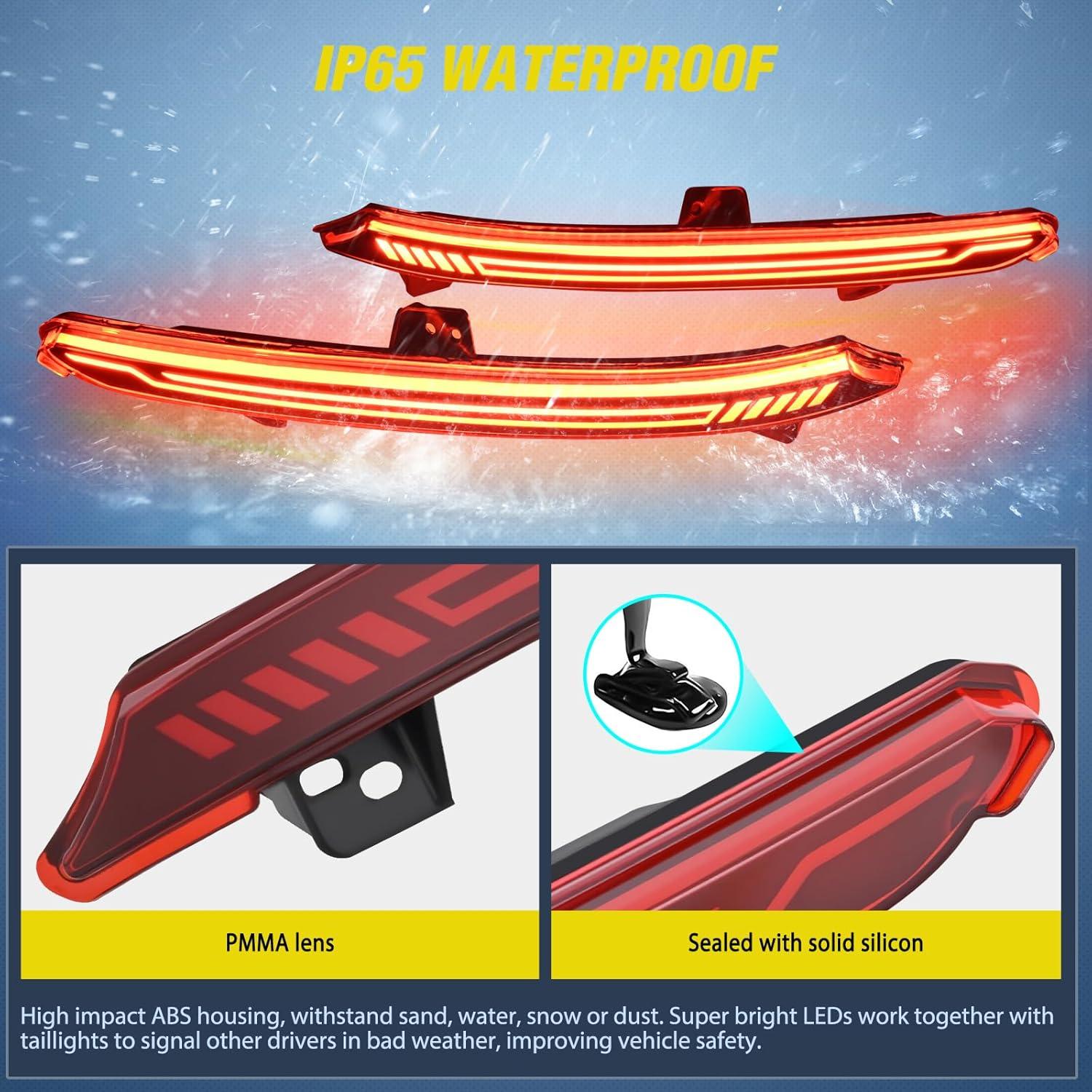 image:imageNilight Rear Bumper Tail Light Compatible with 2023 2024 Honda CRV Red Lens LED Reflector Rear Bumper Lamps Brake Turn Signal Sequential Flashing Driving Taillights ReplacementRed