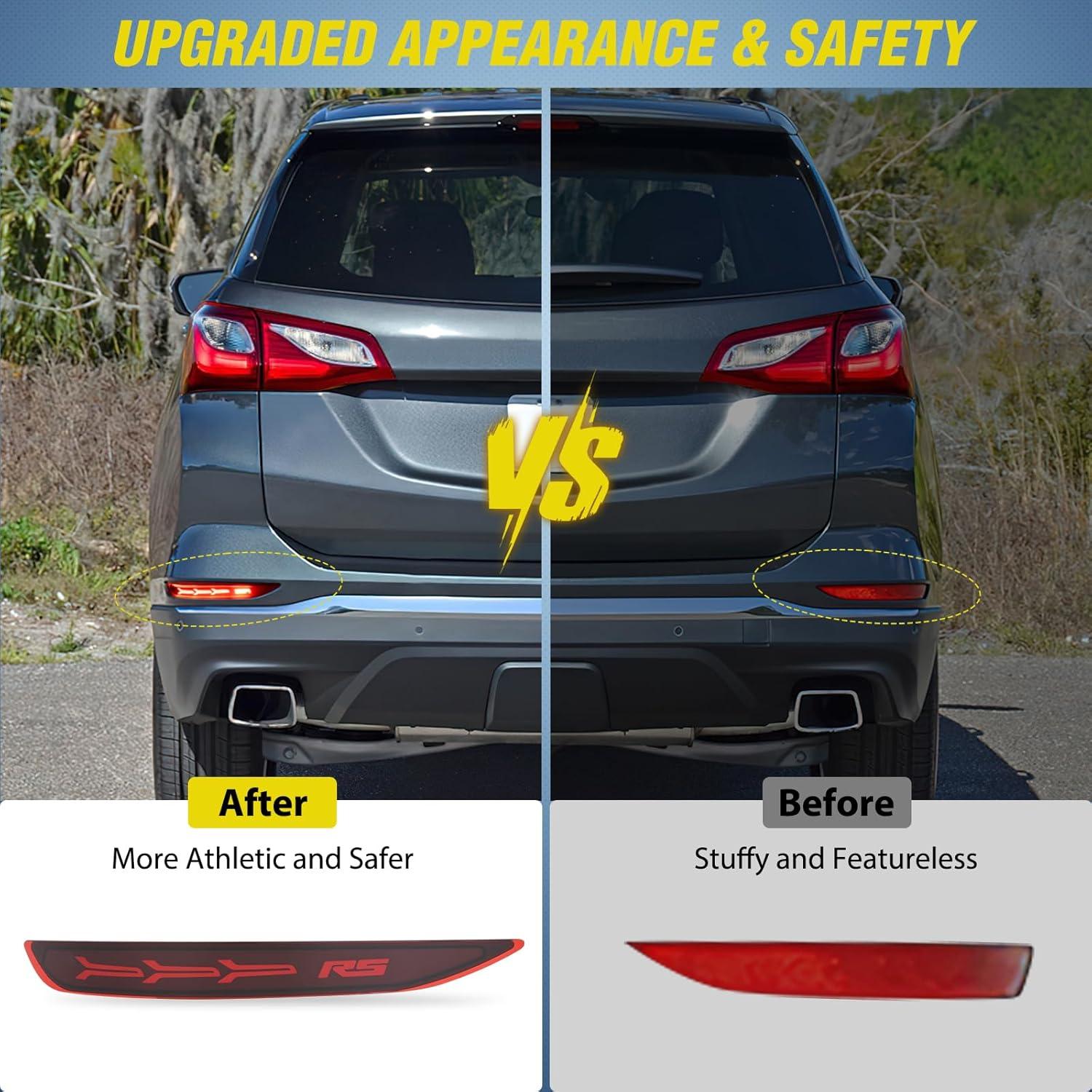image:imageNilight Rear Bumper Tail Light Compatible with 2023 2024 Honda CRV Red Lens LED Reflector Rear Bumper Lamps Brake Turn Signal Sequential Flashing Driving Taillights ReplacementRed