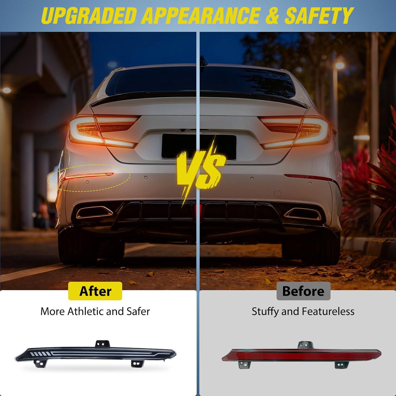 image:imageNilight Rear Bumper Tail Light Compatible with 2023 2024 Honda CRV Red Lens LED Reflector Rear Bumper Lamps Brake Turn Signal Sequential Flashing Driving Taillights ReplacementSmoke