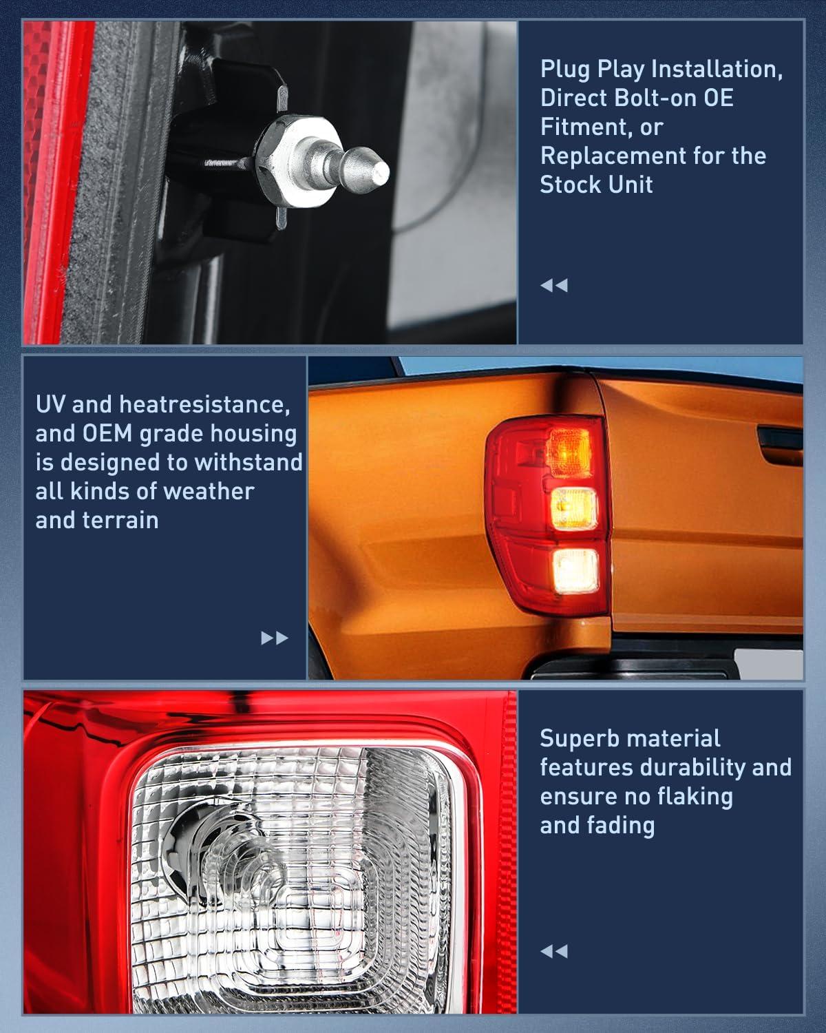 image:imageNilight Tail Light Assembly Compatible with 2019 2020 2021 2022 2023 Ford Ranger XL wo Blind Spot Halogen Type Rear Taillight Lamp Replacement OE Style Driver and Passenger SideDriver Side
