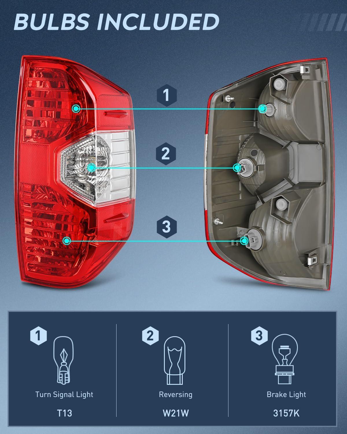 image:imageNilight Taillight Assembly Compatible with 2000 2001 2002 2003 2004 2005 2006 Toyota Tundra Tail Light OE Style Rear Lamp Replacement Left Driver SidePair of Driver and Passenger Side